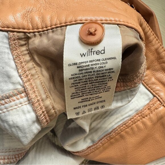 Aritzia Wilfred Melina Pant in Japanese vegan leather congac tan size 4 - Picture 4 of 5